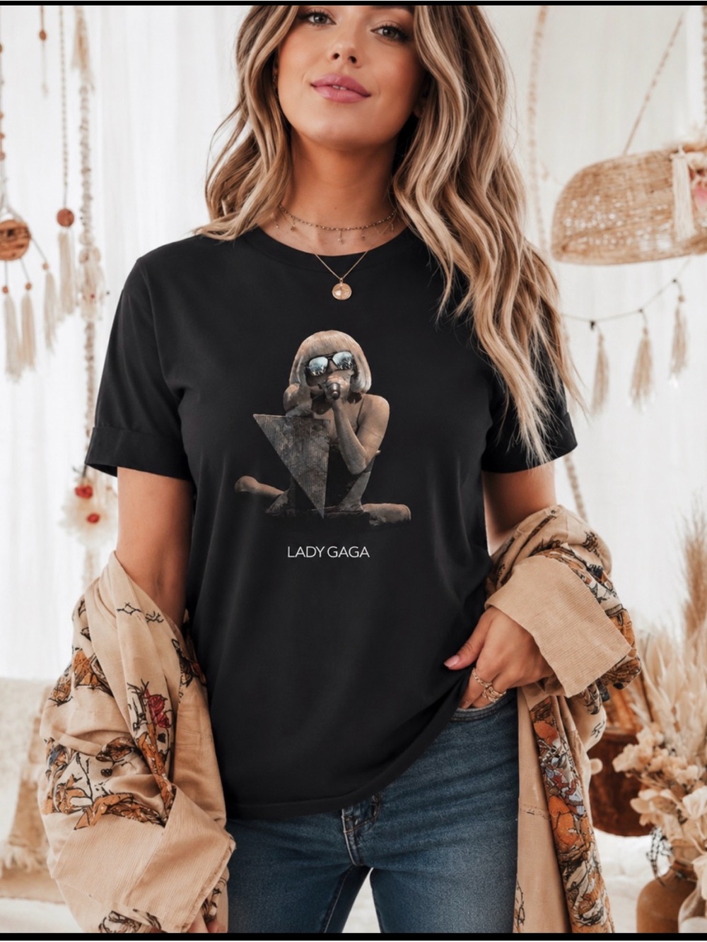 John Varvatos Grammy Label Lady Gaga 2010 Limited Edition Black T-Shirt, size L